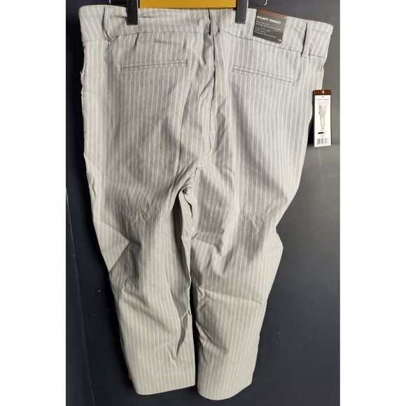 Hilary Radley Crop Pants Size 18 Grey White Stripe Stretch Comfort Waist NWT - Picture 5 of 9